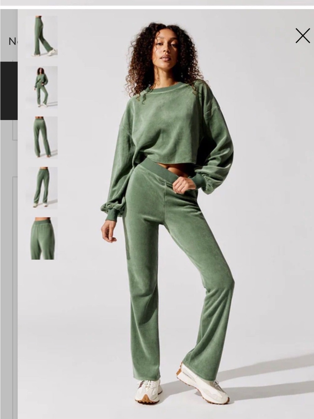 Carbon38 Olive Green Velour Flare - Picture 4 of 4
